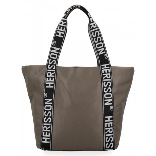 Modna Torebka Shopper Bag XL firmy Herisson Khaki ze sklepu torbs.pl w kategorii Torby Shopper bag - zdjęcie 165409584