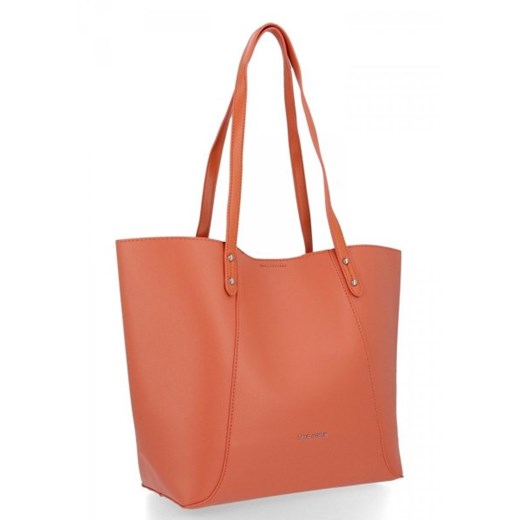 Uniwersalne Torebki Damskie Shopper Bag firmy David Jones Koralowa ze sklepu torbs.pl w kategorii Torby Shopper bag - zdjęcie 165410512
