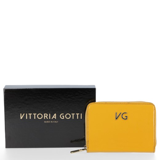 Skórzany Portfel Damski VITTORIA GOTTI Made in Italy Musztarda Vittoria Gotti One Size torbs.pl
