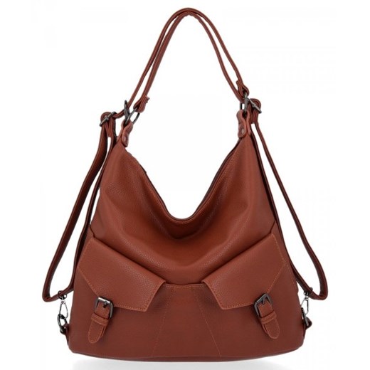 Plecaczki damskie firmy Herisson Brązowe (kolory) ze sklepu torbs.pl w kategorii Torby Shopper bag - zdjęcie 165413670