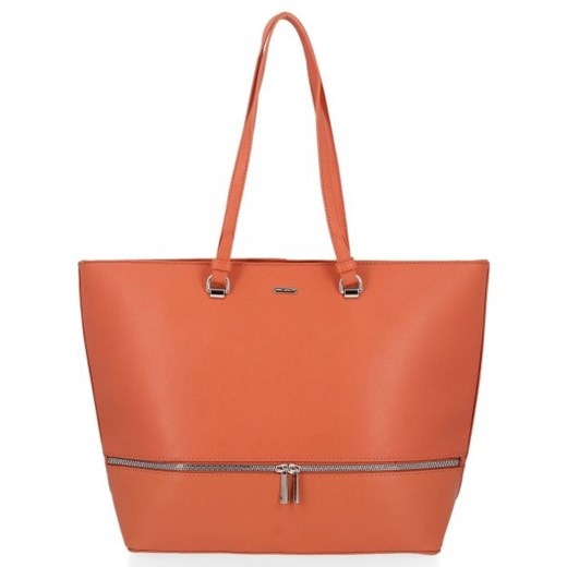 Klasyczna torebka damska David Jones Koralowa ze sklepu torbs.pl w kategorii Torby Shopper bag - zdjęcie 165414713