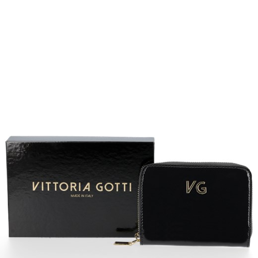 Skórzany Portfel Damski VITTORIA GOTTI Made in Italy Czarny Vittoria Gotti One Size torbs.pl