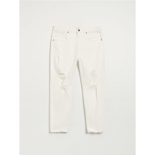 Białe jeansy slim fit z przetarciami House 34/32 House