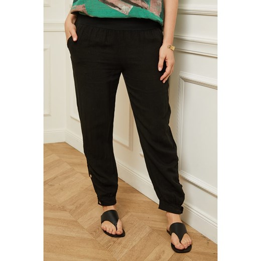 Curvy Lady Lniane spodnie w kolorze czarnym Curvy Lady 44/46 wyprzedaż Limango Polska