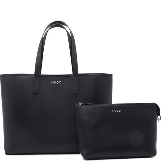 Shopper bag Hugo Boss na ramię duża ze skóry ekologicznej elegancka 