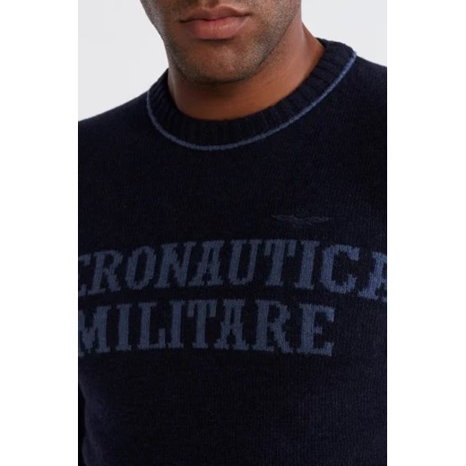 Sweter męski czarny Aeronautica Militare wiosenny młodzieżowy 