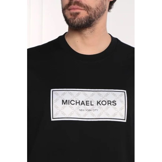 T-shirt męski Michael Kors czarny młodzieżowy z krótkim rękawem 