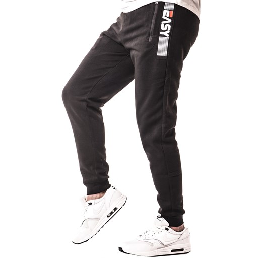 Grube Spodnie dresowe 41507 czarne ze sklepu Risardi w kategorii Spodnie męskie - zdjęcie 165433404