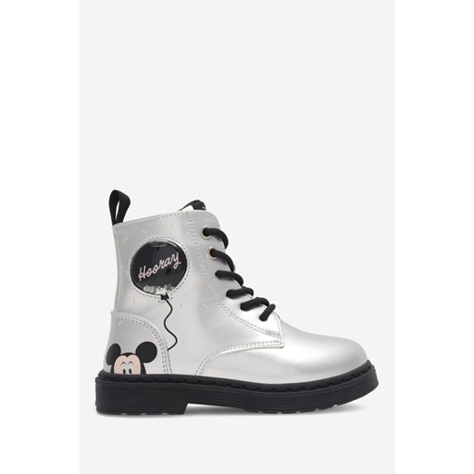 Buty zimowe dziecięce srebrne Disney 100 sznurowane 