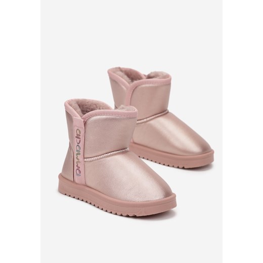 Buty zimowe dziecięce Born2be z napisami śniegowce 