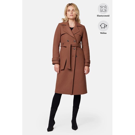 Płaszcz Beżowy Dwurzędowy Damski Maren Lancerto 40 Lancerto S.A.