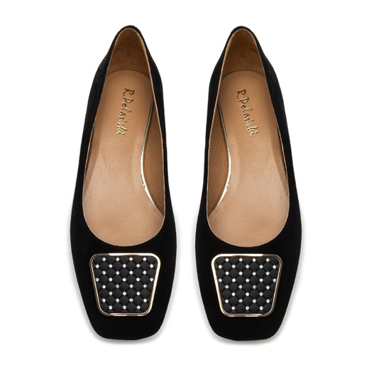 Baleriny R.Polański 1400 - Czarny Zamsz 38 wyprzedaż R.Polański