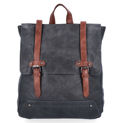 Plecak Damski XL Vintage firmy Herisson 1652L2049 Szary ze sklepu PaniTorbalska w kategorii Plecaki - zdjęcie 165508933