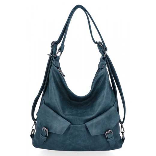 Torebka Damska z Funkcją Plecaka firmy Herisson 1502A510 Morska ze sklepu PaniTorbalska w kategorii Torby Shopper bag - zdjęcie 165510891