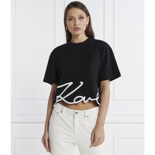 Karl Lagerfeld T-shirt karl logo hem | Cropped Fit Karl Lagerfeld XS Gomez Fashion Store