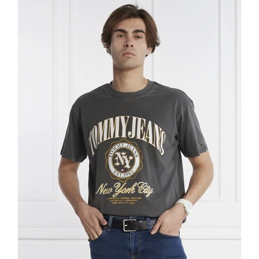T-shirt męski szary Tommy Jeans z krótkim rękawem