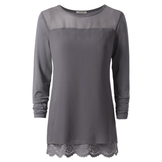Long-Sleeve Viscose and Georgette Top Intimissimi szary Topy dziewczęce