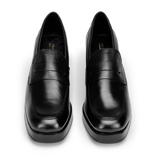 Czarne mokasyny WITTCHEN eleganckie bez zapięcia z tworzywa sztucznego jesienne 