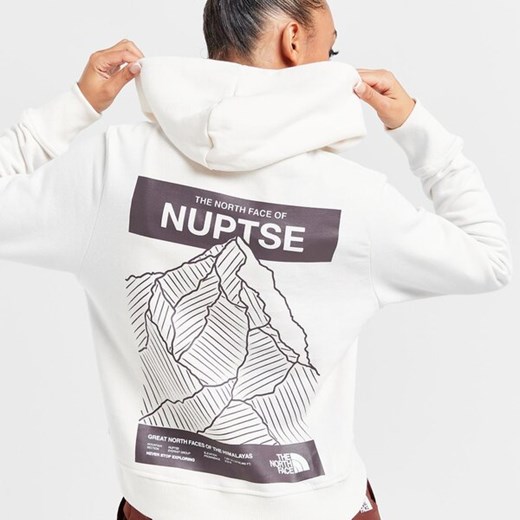 The North Face bluza damska z napisami biała sportowa 