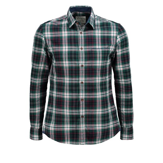 Burton Menswear London FITTED Koszula darkgreen zalando szary abstrakcyjne wzory