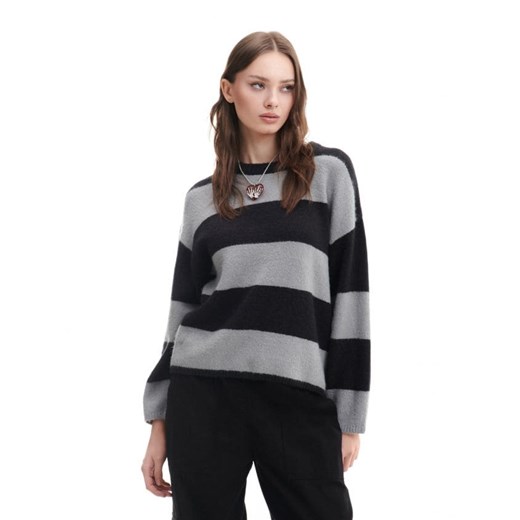 Cropp - Czarno-szary sweter w paski - czarny Cropp M Cropp