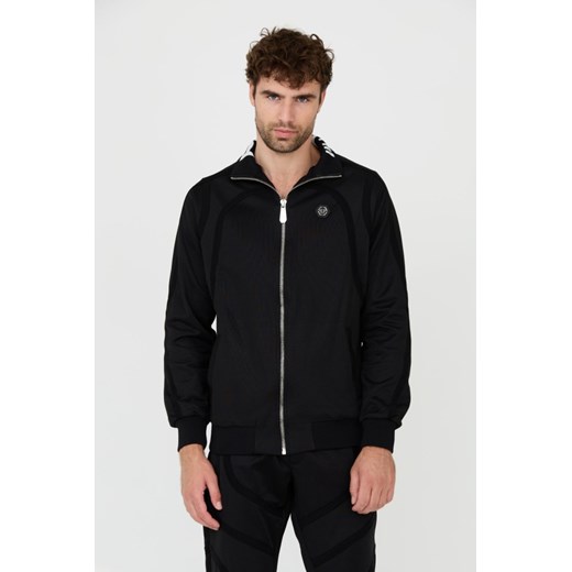 PHILIPP PLEIN Czarna bluza dresowa Jogging Zipped Jacket, Rozmiar L ze sklepu outfit.pl w kategorii Bluzy męskie - zdjęcie 165575294