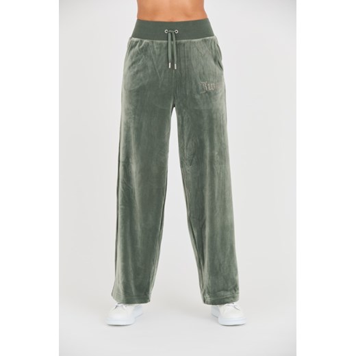 JUICY COUTURE Zielone spodnie Bexley Velour Track Pants, Wybierz rozmiar XS ze sklepu outfit.pl w kategorii Spodnie damskie - zdjęcie 165575414