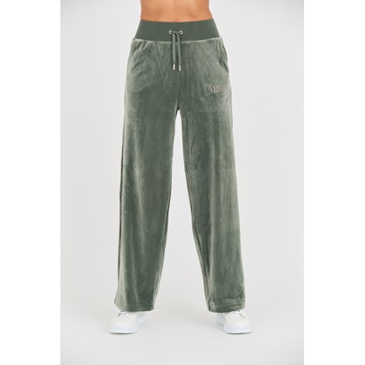 JUICY COUTURE Zielone spodnie Bexley Velour Track Pants, Rozmiar XS ze sklepu outfit.pl w kategorii Spodnie damskie - zdjęcie 165575414