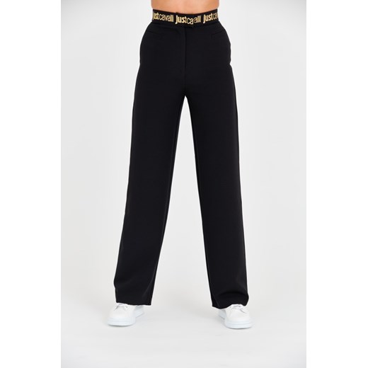 JUST CAVALLI Czarne spodnie HW, Rozmiar 38 ze sklepu outfit.pl w kategorii Spodnie damskie - zdjęcie 165577581