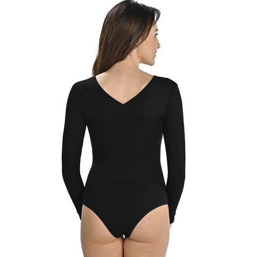 Klasyczne czarne body z dekoltem w serek Ossie 2438, Kolor czarny, Rozmiar L, Teyli ze sklepu Intymna w kategorii Bluzki damskie - zdjęcie 165579923