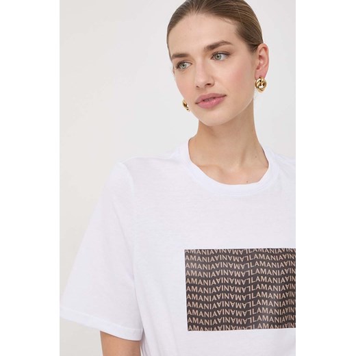La Mania t-shirt bawełniany damski kolor brązowy ze sklepu ANSWEAR.com w kategorii Bluzki damskie - zdjęcie 165580534