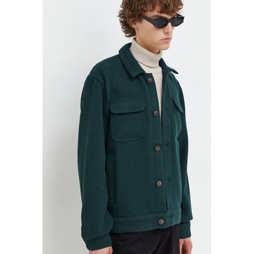 Les Deux kurtka koszulowa kolor zielony przejściowa ze sklepu ANSWEAR.com w kategorii Kurtki męskie - zdjęcie 165580643