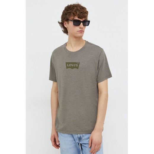 Levi&apos;s t-shirt męski kolor zielony z nadrukiem ze sklepu ANSWEAR.com w kategorii T-shirty męskie - zdjęcie 165580804