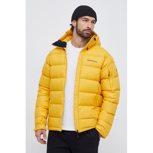 Peak Performance kurtka puchowa męska kolor żółty zimowa ze sklepu ANSWEAR.com w kategorii Kurtki męskie - zdjęcie 165584883