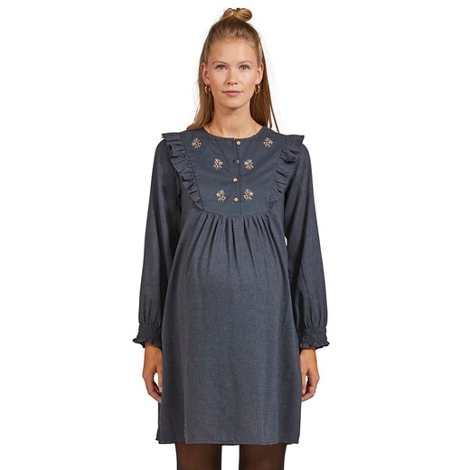 Sukienka szara Vertbaudet mini z okrągłym dekoltem 