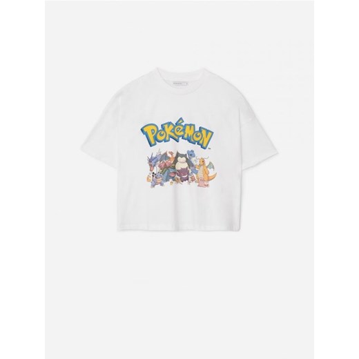 Krótka koszulka z nadrukiem Pokémon biała House L House