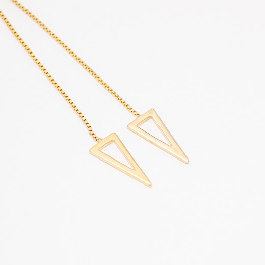 kolczyki wiszące złote z trójkątami ze sklepu ANIA KRUK w kategorii Kolczyki - zdjęcie 165591791