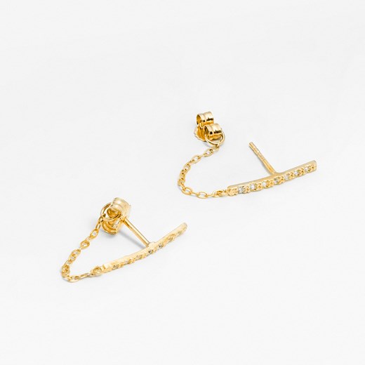 kolczyki wiszące z cyrkoniami, złote ze sklepu ANIA KRUK w kategorii Kolczyki - zdjęcie 165592012