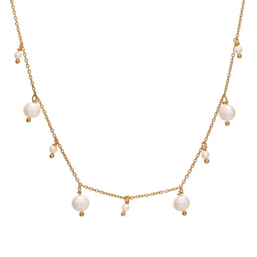naszyjnik z perłami srebrny pozłacany ze sklepu ANIA KRUK w kategorii Naszyjniki - zdjęcie 165592163