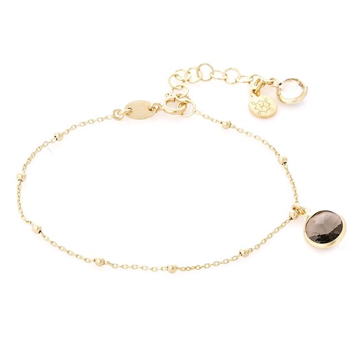 bransoletka z kryształem srebrna pozłacana ze sklepu ANIA KRUK w kategorii Bransoletki - zdjęcie 165592282