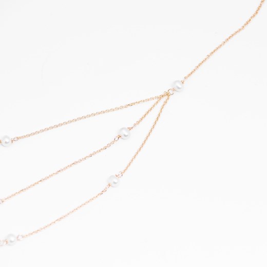naszyjnik z perłami srebrny pozłacany ze sklepu ANIA KRUK w kategorii Naszyjniki - zdjęcie 165592342
