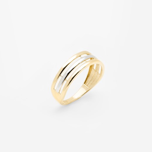 pierścionek potrójny złoty ze sklepu ANIA KRUK w kategorii Pierścionki - zdjęcie 165592430