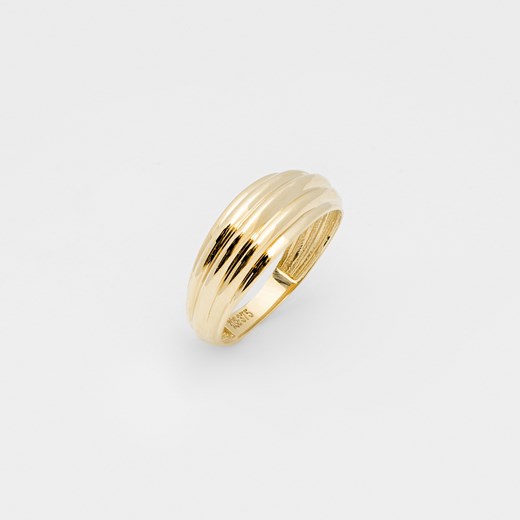 pierścionek żłobiony złoty ze sklepu ANIA KRUK w kategorii Pierścionki - zdjęcie 165592470