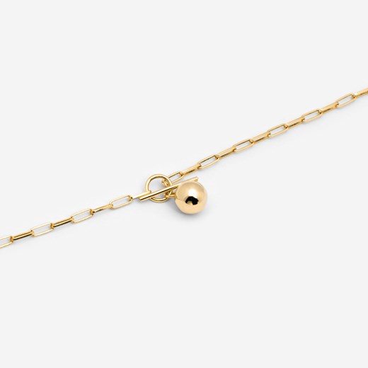bransoletka łańcuch z kulką, srebrna pozłacana ze sklepu ANIA KRUK w kategorii Bransoletki - zdjęcie 165592582