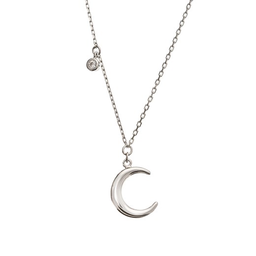 naszyjnik z księżycem z cyrkonią, srebrny ze sklepu ANIA KRUK w kategorii Naszyjniki - zdjęcie 165592612