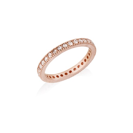 pierścionek z cyrkoniami srebrny pozłacany na różowo ze sklepu ANIA KRUK w kategorii Pierścionki - zdjęcie 165592752