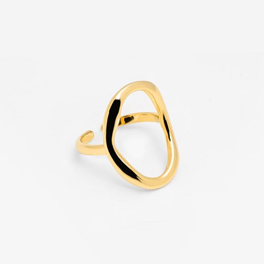 pierścionek elipsa pozłacany, nieregularny ze sklepu ANIA KRUK w kategorii Pierścionki - zdjęcie 165592931