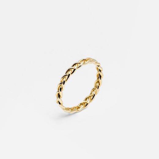 pierścionek warkocz złoty ze sklepu ANIA KRUK w kategorii Pierścionki - zdjęcie 165592940