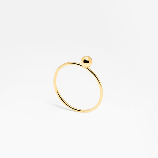 pierścionek z kuleczką srebrny pozłacany ze sklepu ANIA KRUK w kategorii Pierścionki - zdjęcie 165592972