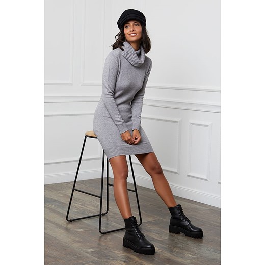 Soft Cashmere Sukienka dzianinowa w kolorze szarym ze sklepu Limango Polska w kategorii Sukienki - zdjęcie 165594803